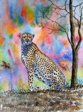 Cheetah Couleurs Afriqueine Peinture à l'huile